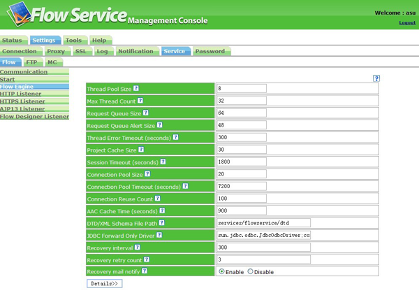 Management Console Flow Engine