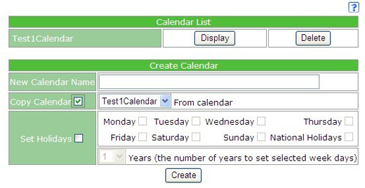 Model calendar display screen