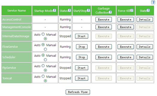 Service summary screen