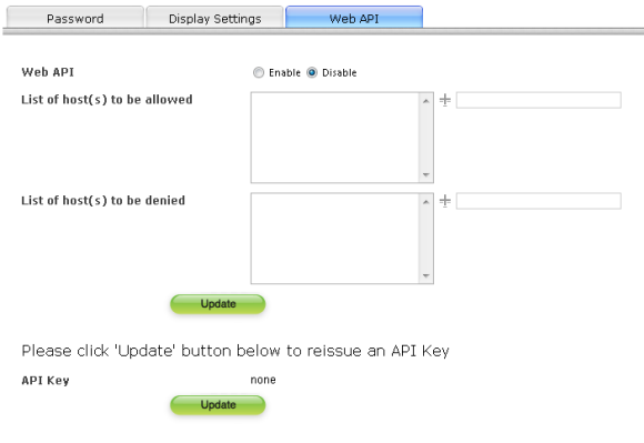 API page settings image