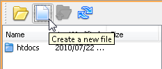 The button to create a new file
