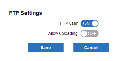 FTP setting dialog box