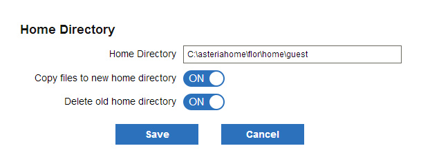 home folder setting dialog box
