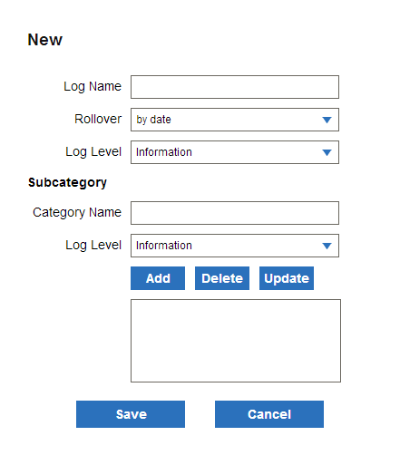 application log registration page