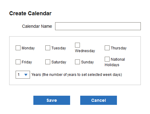 calendar creating dialog box