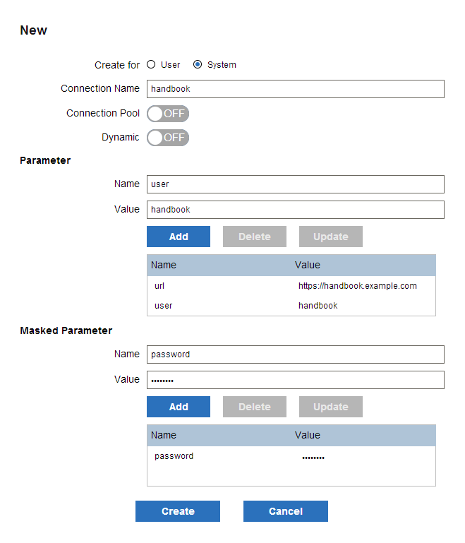 The common connection dialog box