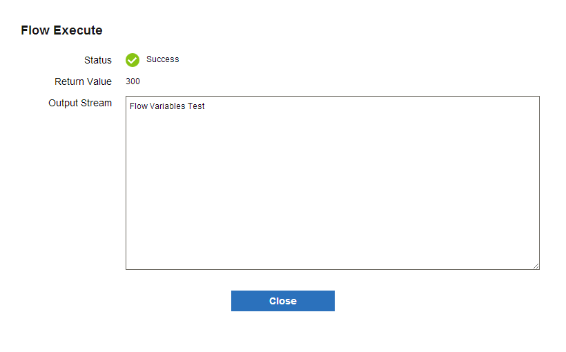 Flow execution result page
