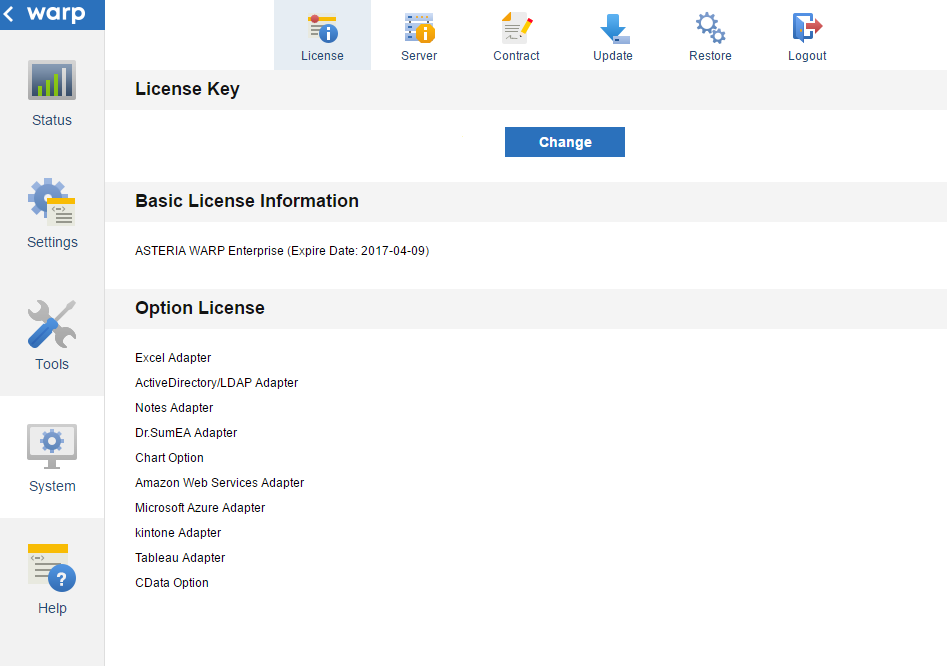 license information page