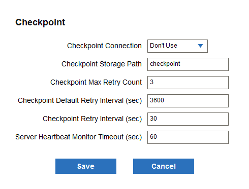 CheckPoint setting dialog box