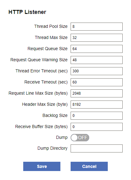 HTTPS listener setting dialog box