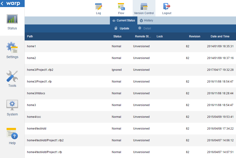version control page